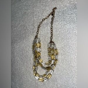 Clear and yellow glass necklace
